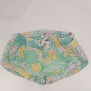 Billabong Kids Floral Shorts - Green and Yellow